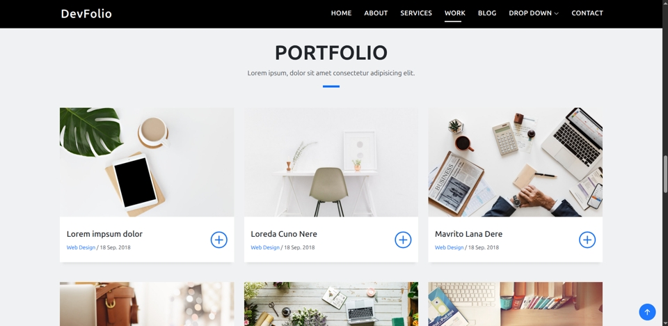 Screenshot of the Devfolio's projects page.