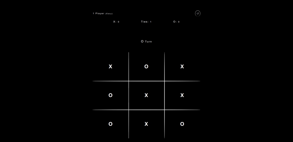 Screenshot of the Odin Tic Tac Toe's game board.