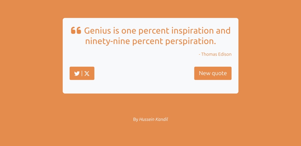 Screenshot of the Random Quote Machine.